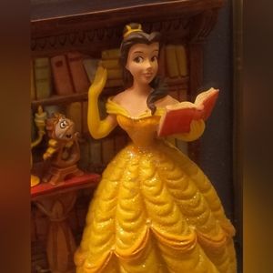 Vintage Disney Store Beauty & The Beast Belle Bookcase Small Picture Frame Rare